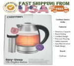 Chefman 1.8L Cordless Electric Kettle