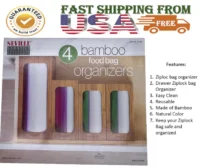 Seville Classics Bamboo Food Bag Storage